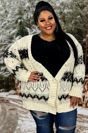 35 OT-D {Cold Chaser} Natural Buttoned SALE!!! Sweater PLUS SIZE 1X/2X  2X/3X