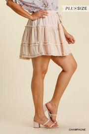 BT-S {Party People} "UMGEE" Eggshell Mini Skirt SALE!!! PLUS SIZE XL 1XL 2XL