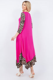 LD-U {Roar For Me} Fuchsia Leopard SALE!!  Print Dress PLUS SIZE XL 2X 3X