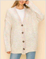 52 OR 37 OT-F {Full Of Cuddles} SALE!!!Oatmeal Buttoned Sweater PLUS SIZE 1X/2X  2X/3X