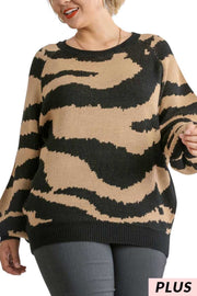 28 PLS-C {Set The Trend}  SALE!!! UMGEE Taupe/Black Sweater PLUS SIZE XL 1X 2X