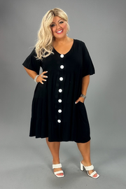 38 SD-D {For The Fashionistas} SALE!!! Black Tiered V-Neck Dress CURVY BRAND!!!  EXTENDED PLUS SIZE 1X 2X 3X 4X 5X 6X