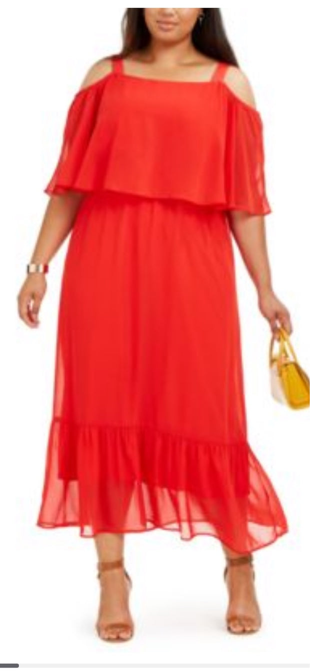 LD-D  M-109  {NY Collection} Coral Maxi Dress Retail 70.00 PLUS SIZE 2XP