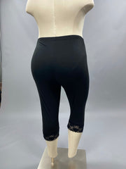 BT-Z {Paris Mode} Black Lace Hem Capri Leggings CURVY BRAND!!! EXTENDED PLUS SIZE XL 2X 3X 4X 5X 6X
