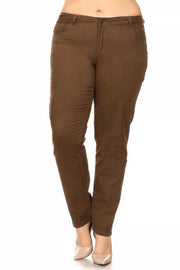 LEG  {Trendy Traveler} Brown Pants W/Front & Back Pockets EXTENDED PLUS SIZE 14X 16X 18X 20X 22X 24X