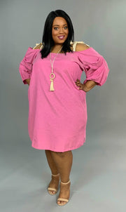 OS-S {Strawberry Shake} Pink with Ruched Sleeves  SALE!!