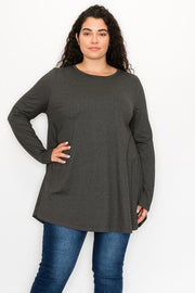 50 SLS-E {The New Staple} Charcoal "Buttersoft" Top EXTENDED PLUS SIZE 1X 2X 3X 4X 5X 6X