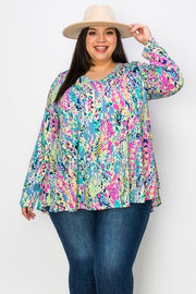 27 PLS-X {Can't Stop The Feeling} Multi-Color V-Neck Top EXTENDED PLUS SIZE 3X 4X 5X