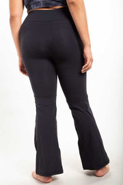 LEG-16 {So Carefree} Black Flared Yoga Pants SALE!!! PLUS SIZE XL 1X 2X 3X