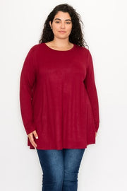 50 SLS-F {The New Staple} Burgundy "Buttersoft" Top EXTENDED PLUS SIZE 1X 2X 3X 4X 5X 6X