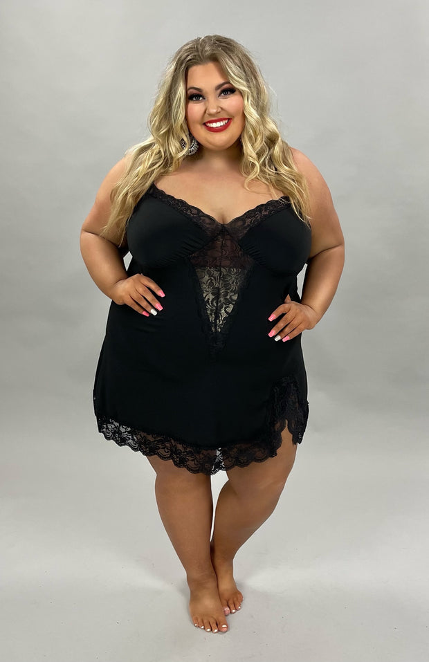 29 OR 99 SV-D {Hold On} Black Lace Trim Lingerie CURVY BRAND!! EXTENDED PLUS SIZE 1X 2X 3X 4X 5X 6X