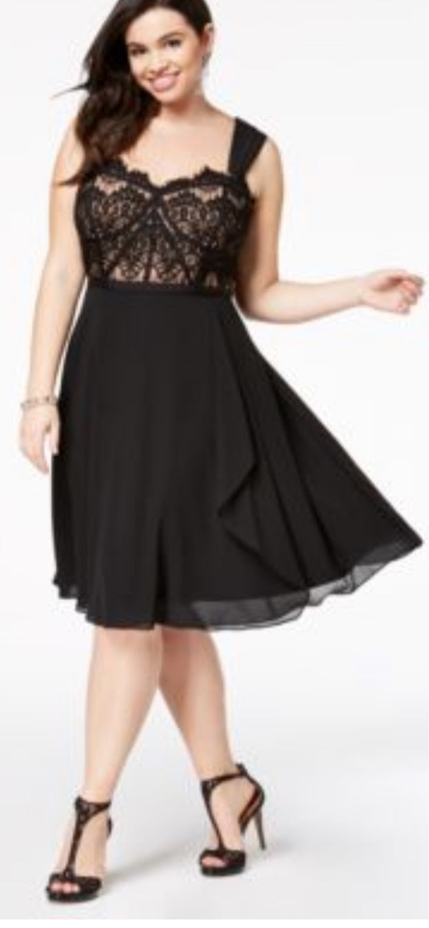 LD-A  M-109 {City Chic} Black Lace Dress Retail €149.00 PLUS SIZE 22W