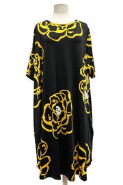 99 PSS-R {Blissful Beginnings}  SALE!! Black Lg. Floral Print Dress EXTENDED PLUS SIZE 4X 5X 6X