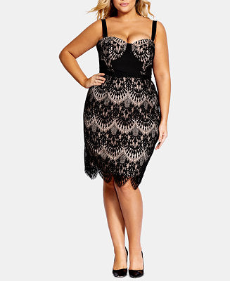 SV-A  M-109   {City Chic} Black Lace Dress SALE!!!  Retail €169.00 PLUS SIZE 16W