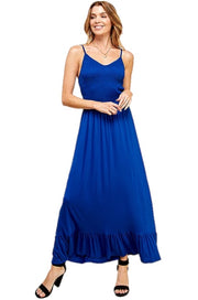 LD-R {My Best Choice} Royal Blue SALE!! Smocked Top Maxi Dress PLUS SIZE XL 2X 3X